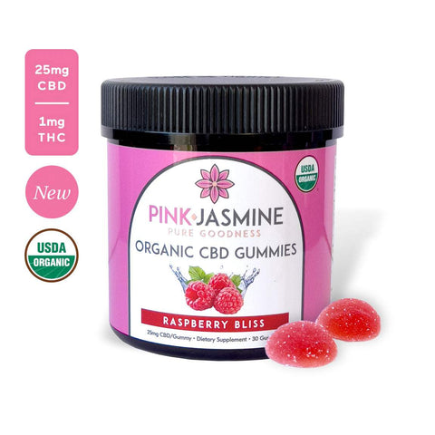 RASPBERRY BLISS ORGANIC CBD GUMMIES - PINK Jasmine Organics