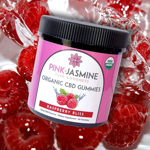 RASPBERRY BLISS ORGANIC CBD GUMMIES - PINK Jasmine Organics