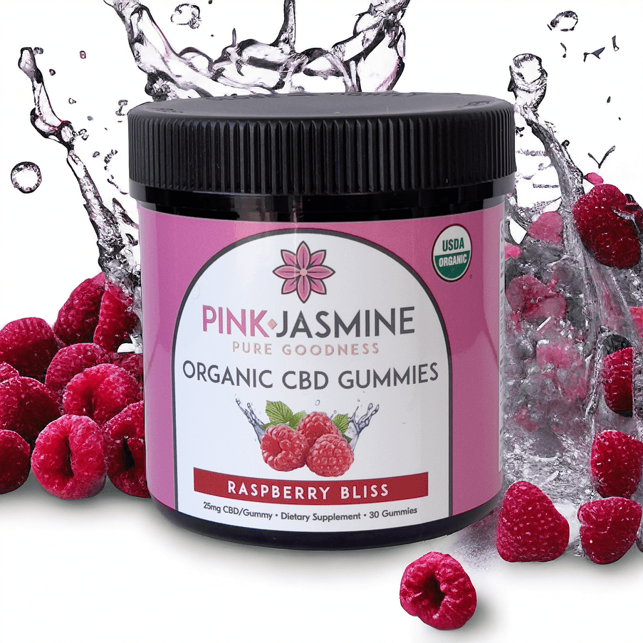 RASPBERRY BLISS ORGANIC CBD GUMMIES - PINK Jasmine Organics